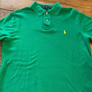 Ralph Lauren Emerald Polo Custom Fit with Yellow Emblem - Size Large